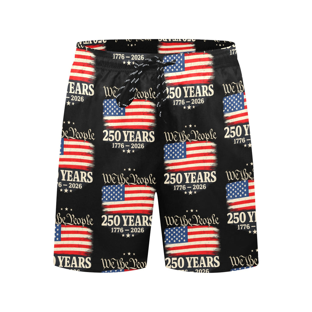 We the People 250 Years 1776 - 2026 Men's Mid-Length Beach Shorts Free Shipping