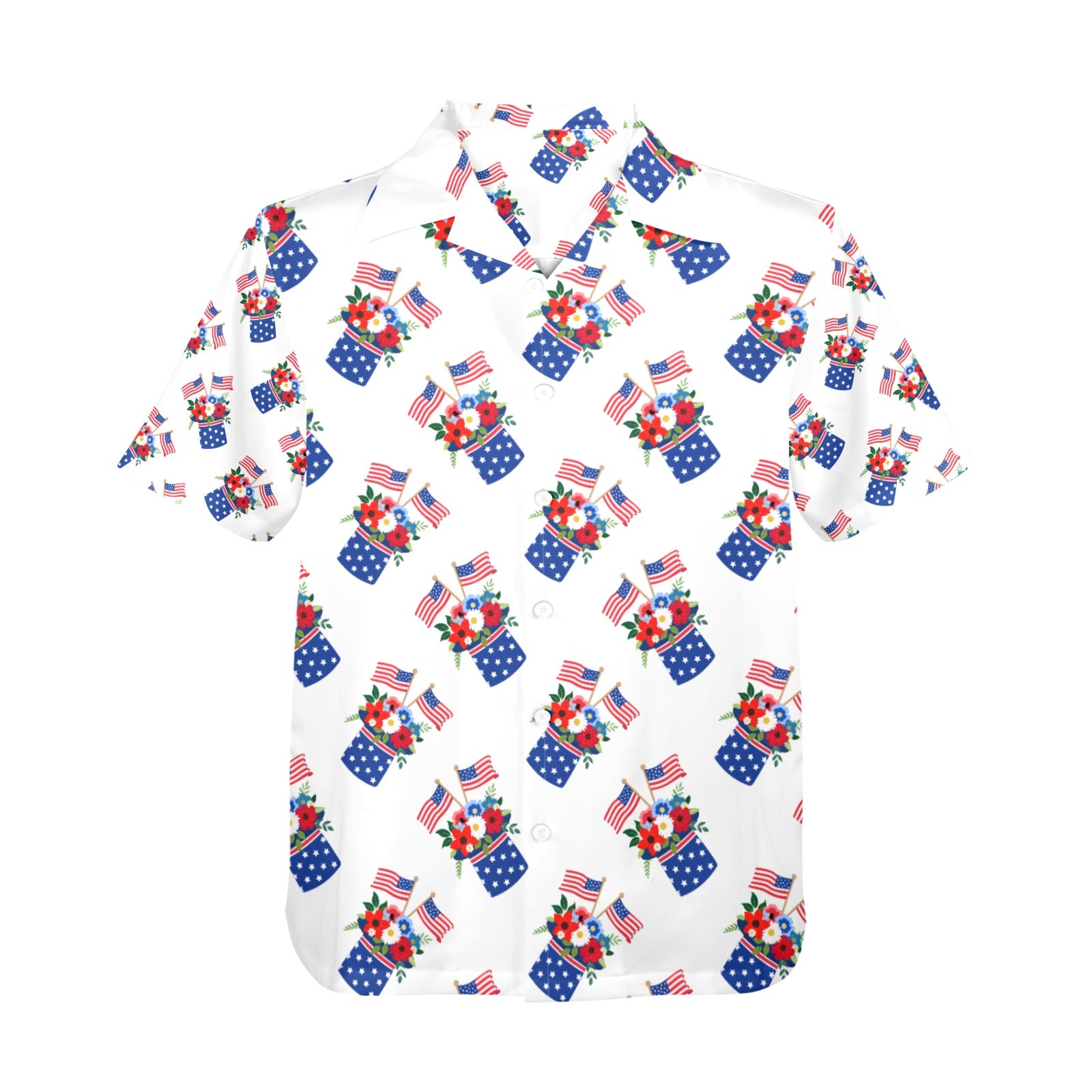 Red White Blue Celebration Men's All Over Print Shirt Made In USA Ships to USA Only Free Shipping