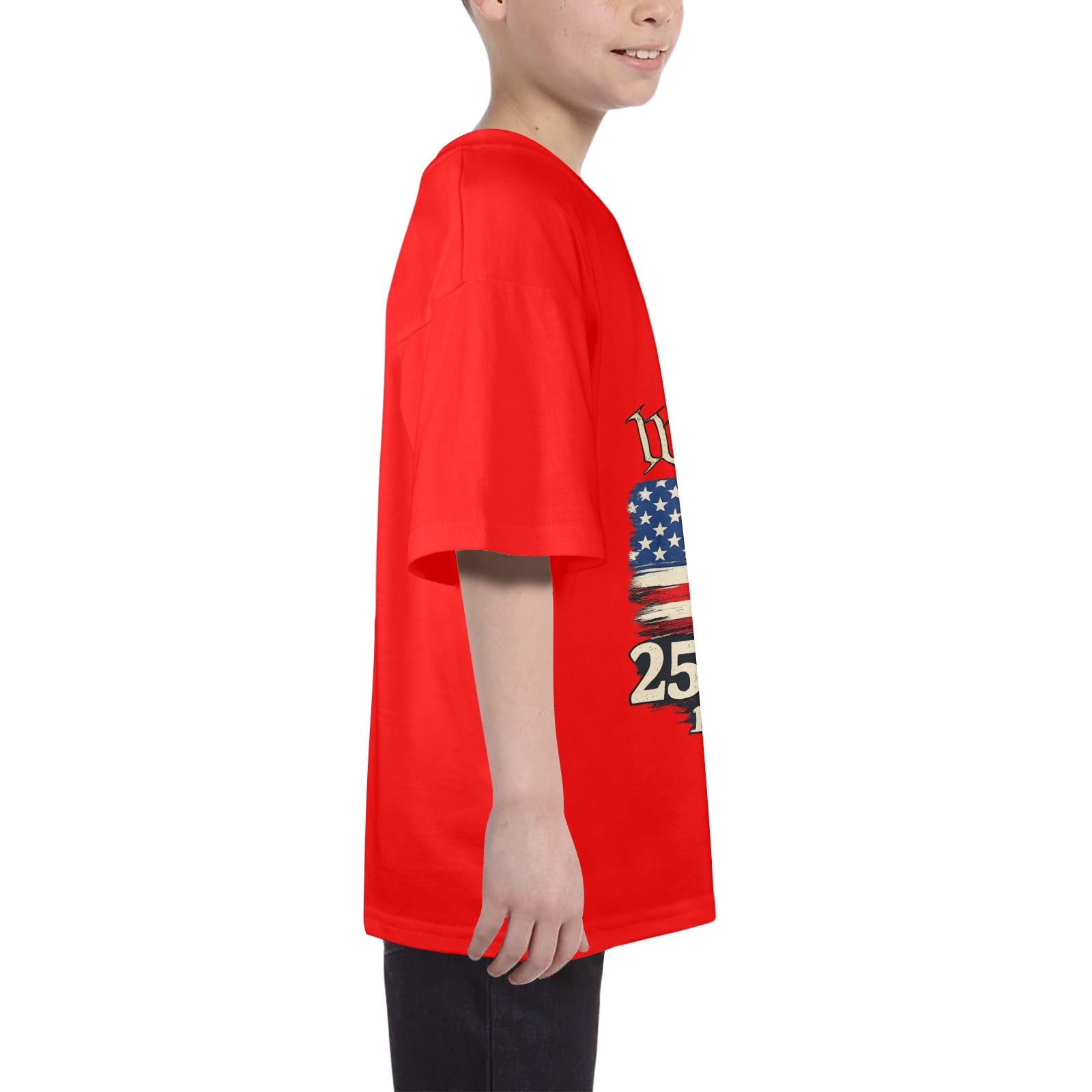 4th of July We The People 250 Years Celebration  Kids' T-Shirt in USA Size Front Print（Made in USA，Ships to USA Only）Free Shipping