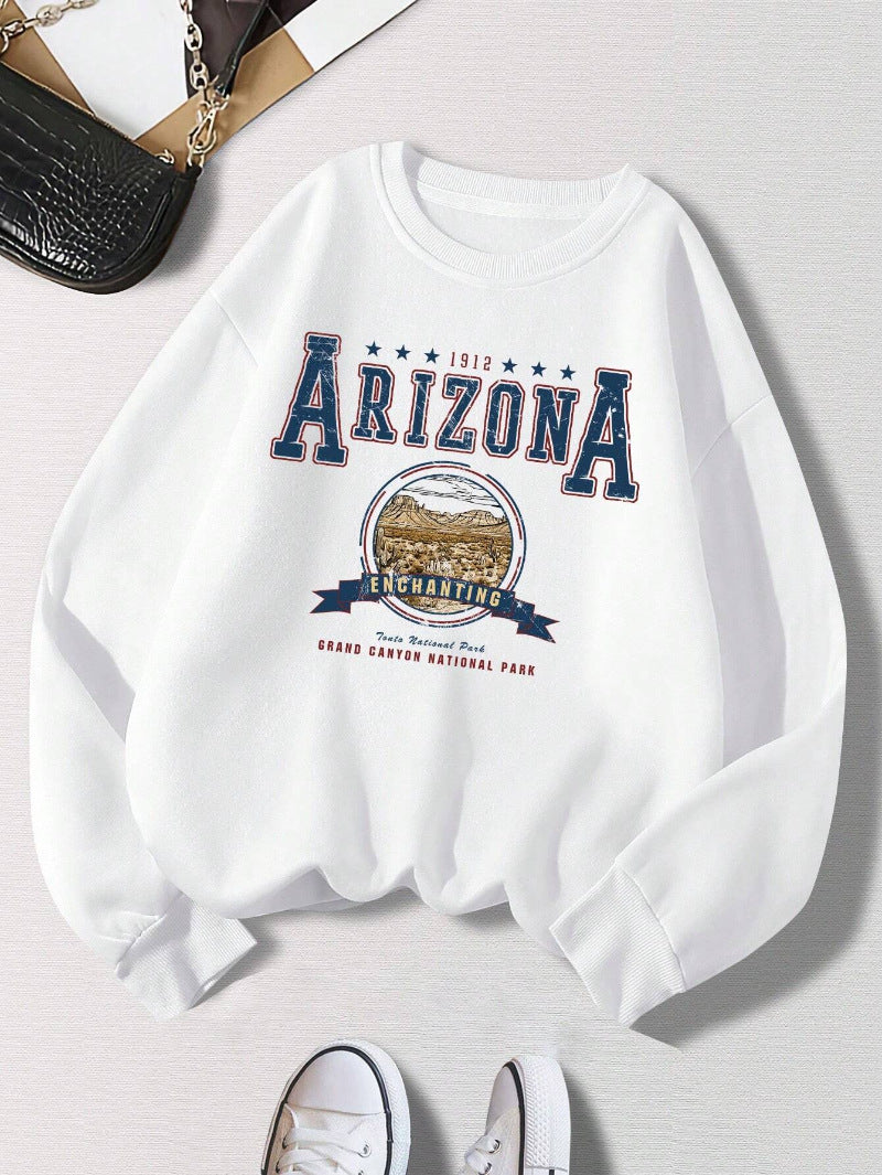 Fashion Woman Sweatshirts Arizona Natlonal Park Prints Pullo