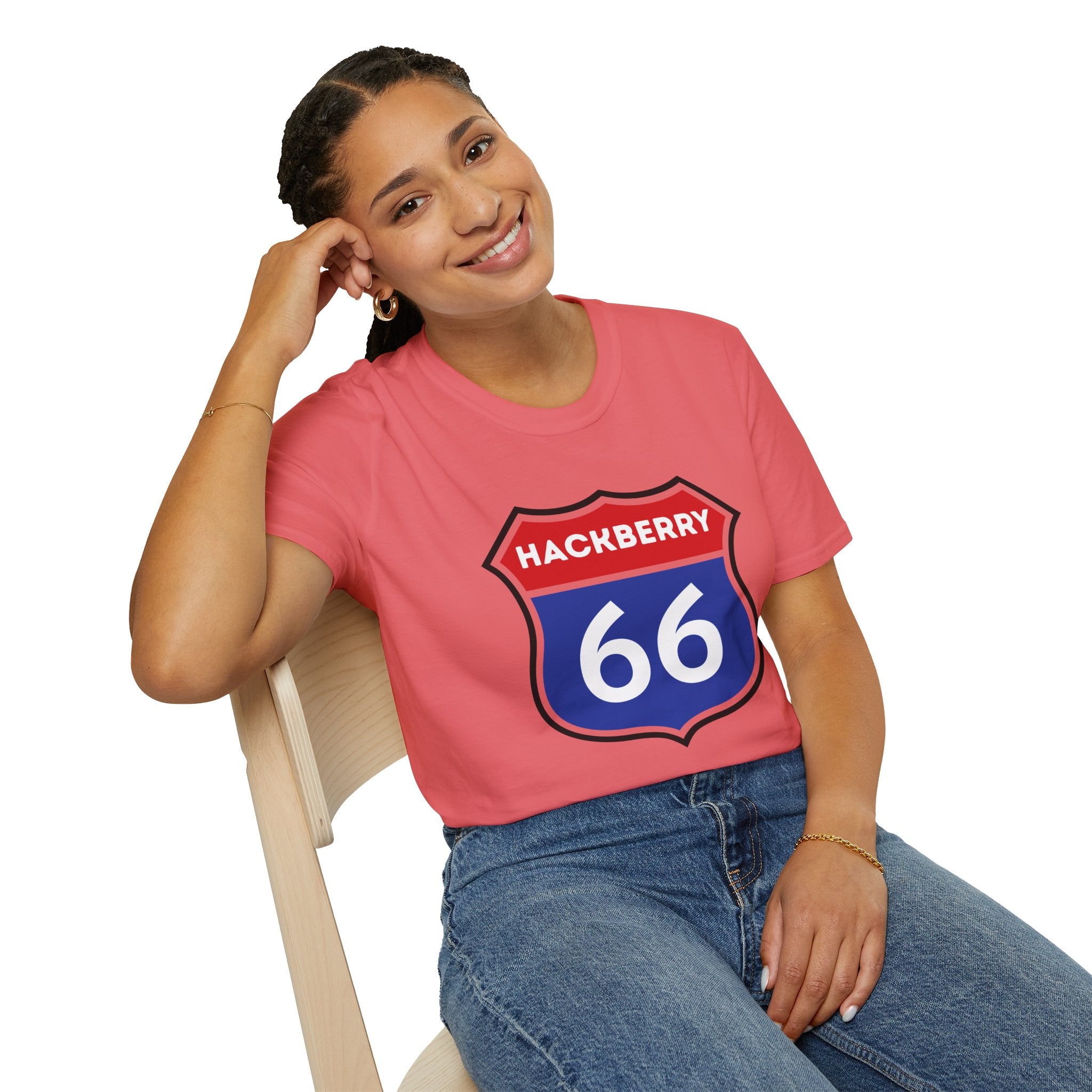 Hackberry 66 Shield T-Shirt | Route 66 Road Sign Tee