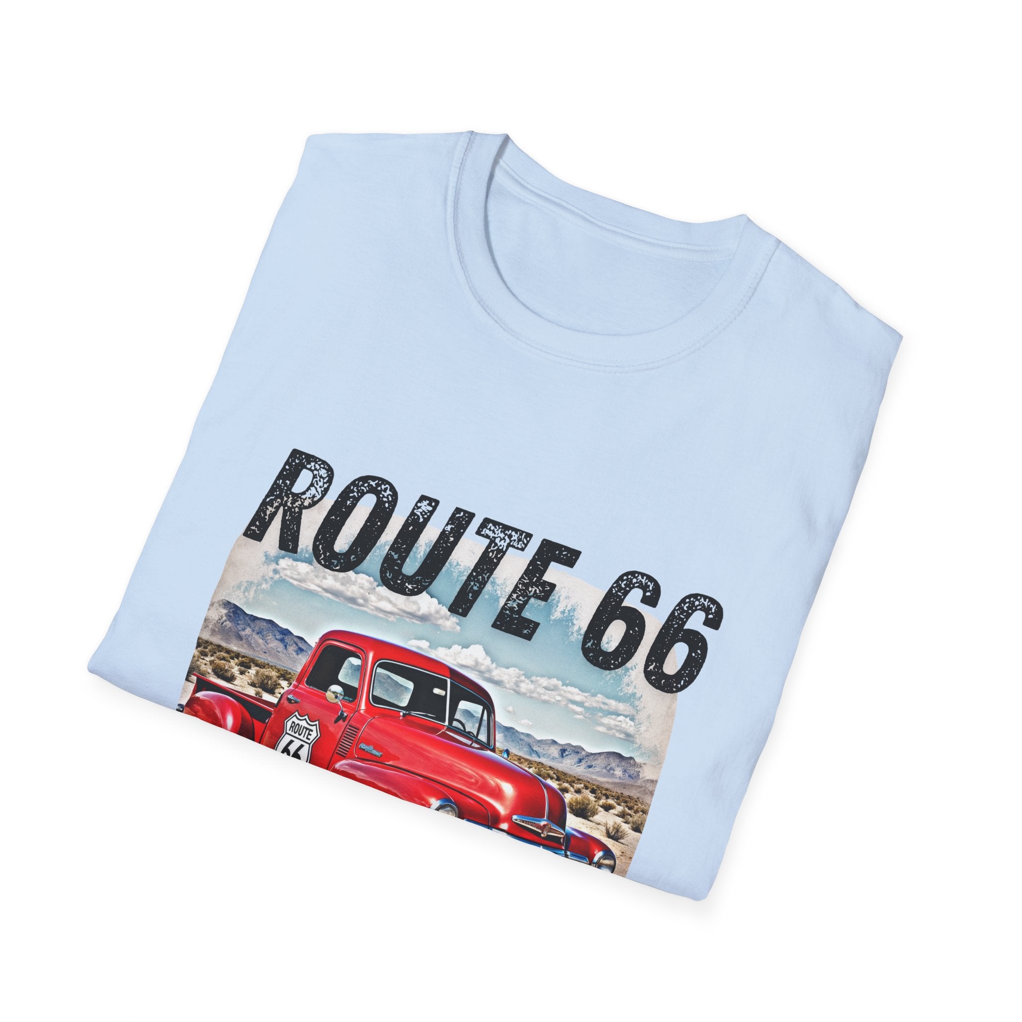 Route 66 Red Vintage Truck T-Shirt | Retro Highway Graphic