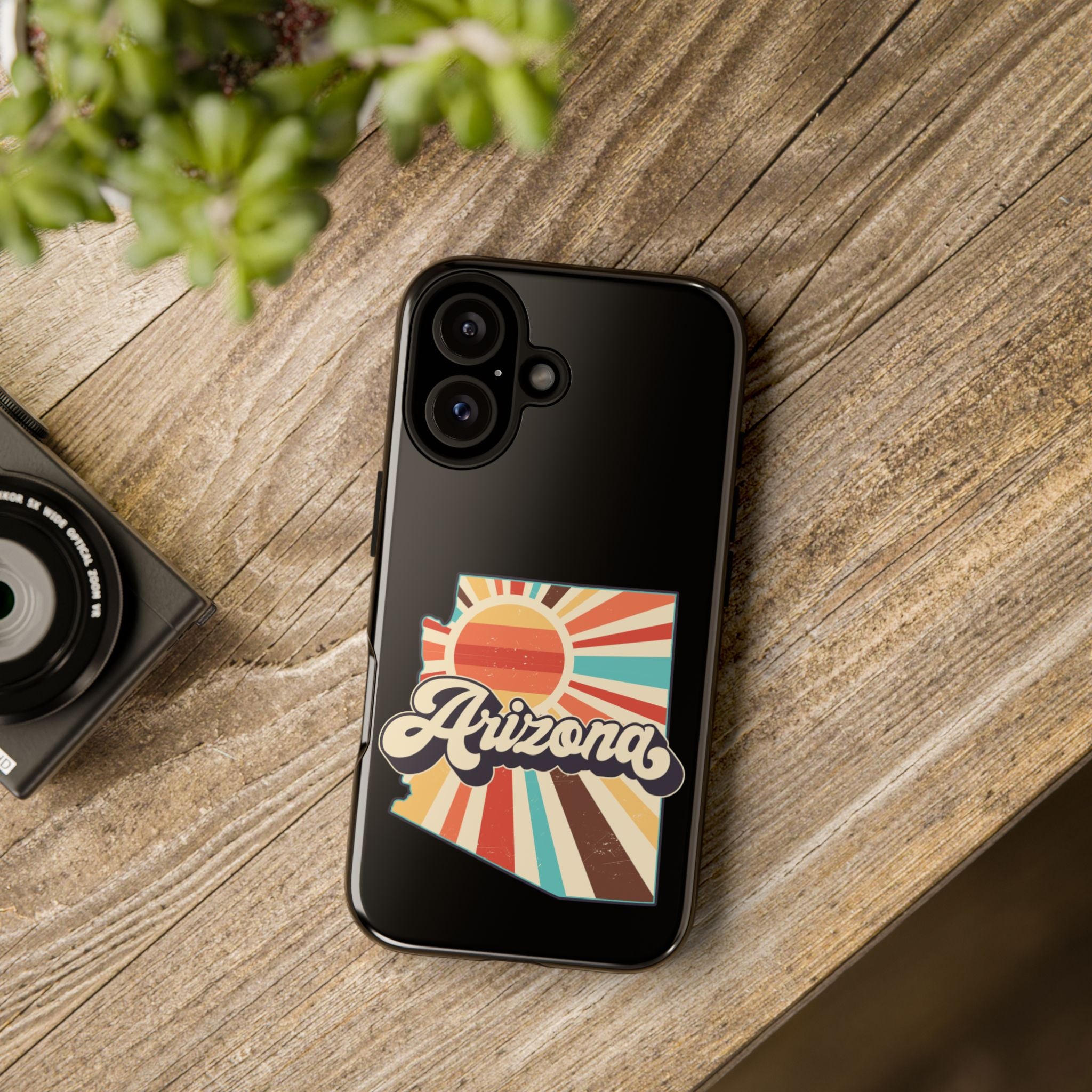 Arizona State Outline Retro Sunset Phone Case | AZ Tough Case