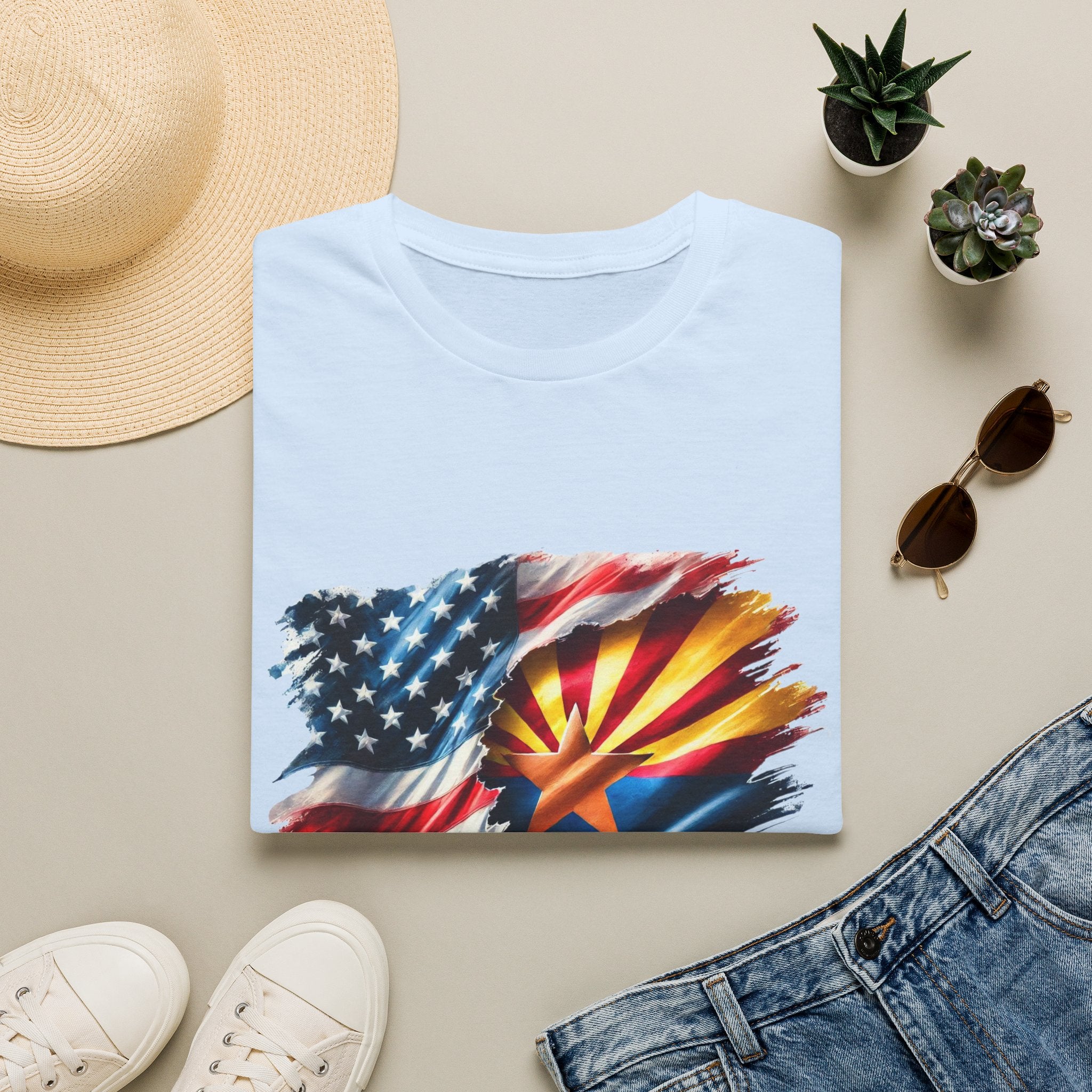 Arizona Flag with American Flag T-Shirt | Patriotic State Pride Tee
