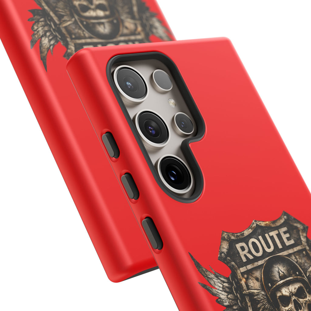 Route 66 Skull Helmet phone case | Motorcycle emblem, Ride the Legend