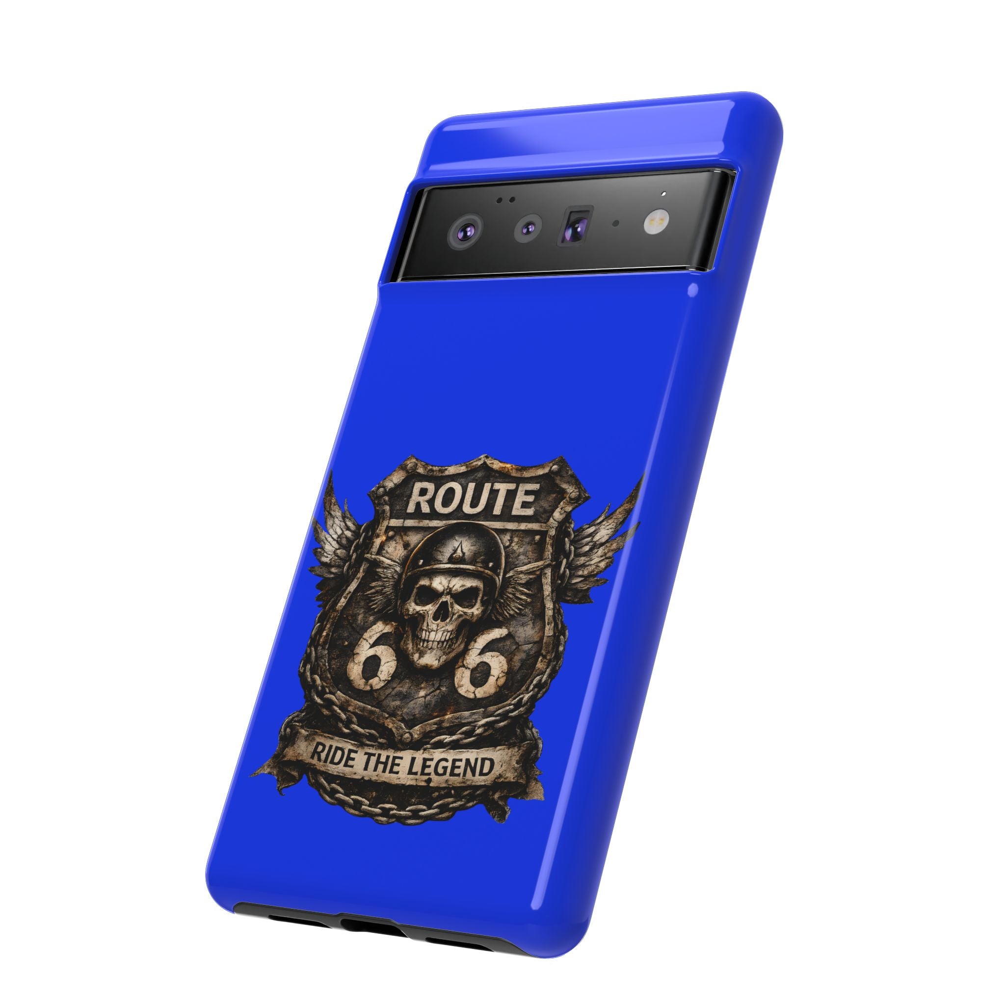 Route 66 Skull Helmet phone case | Motorcycle emblem, Ride the Legend