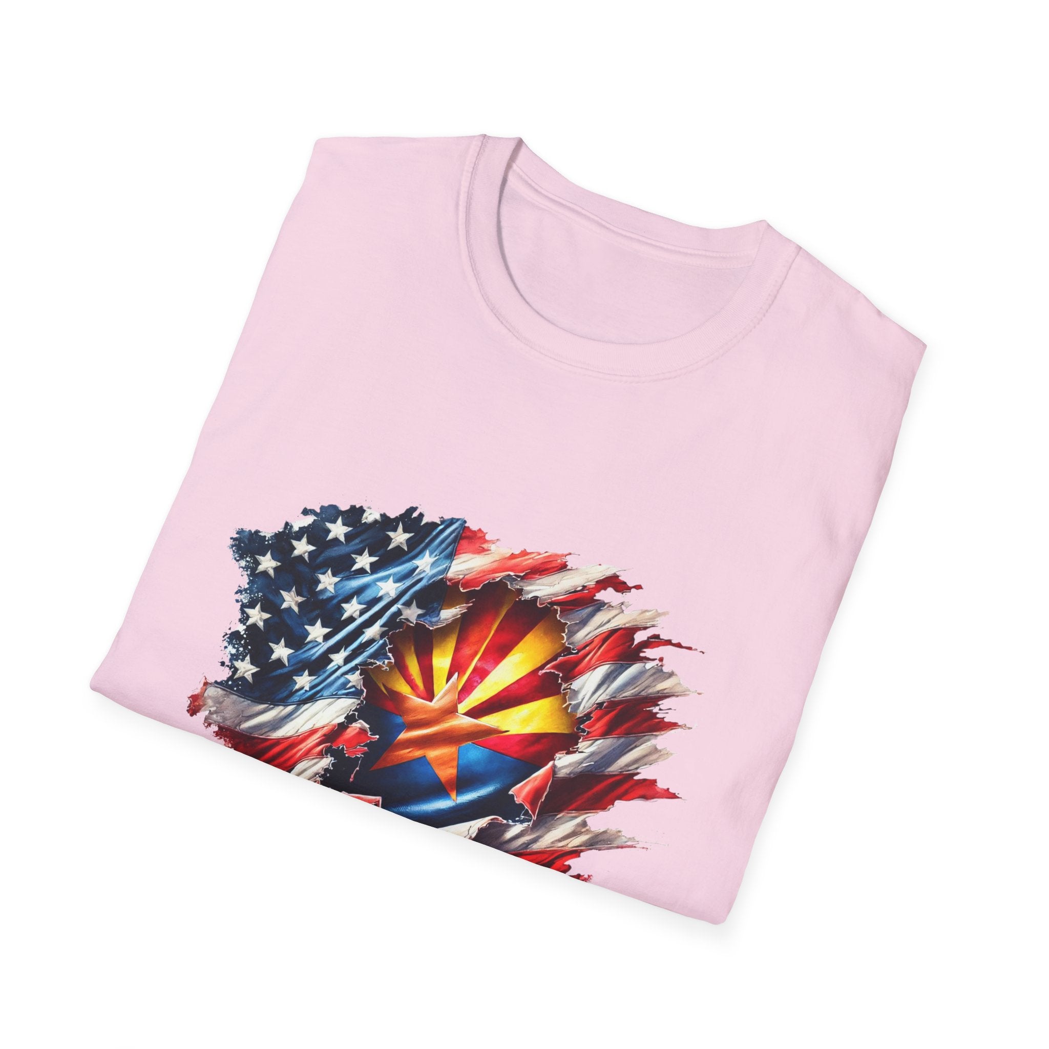 Arizona Flag Ripped Effect T-Shirt | USA Stars Stripes State Emblem
