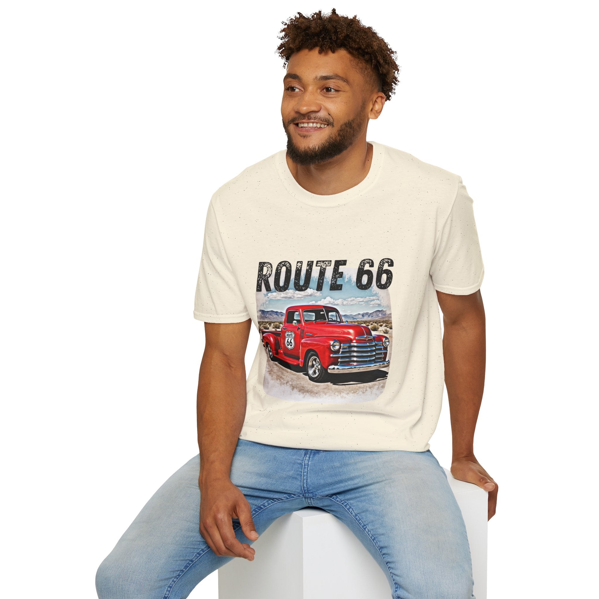 Route 66 Red Vintage Truck T-Shirt | Retro Highway Graphic