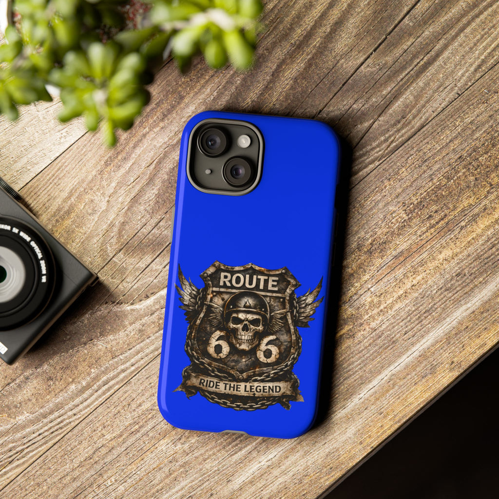 Route 66 Skull Helmet phone case | Motorcycle emblem, Ride the Legend