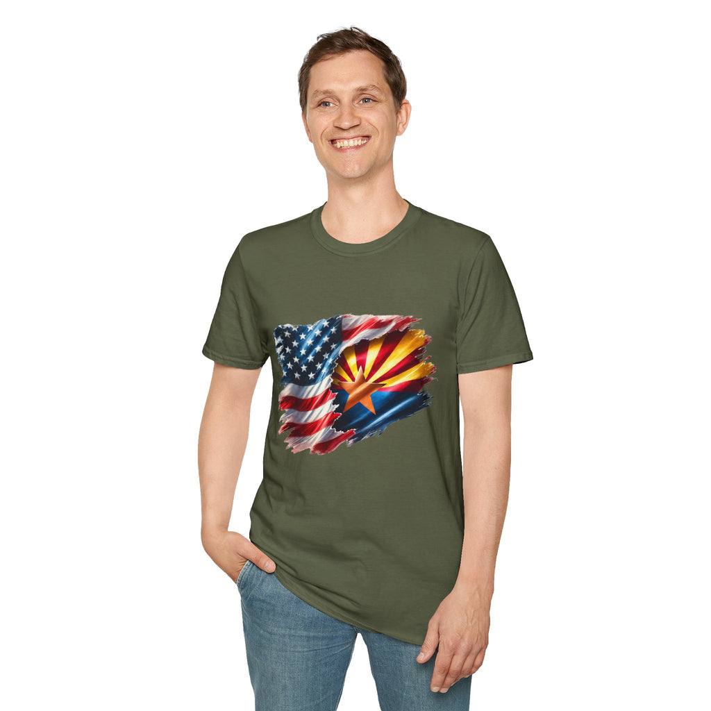 Arizona Flag with American Flag T-Shirt | Patriotic State Pride Tee