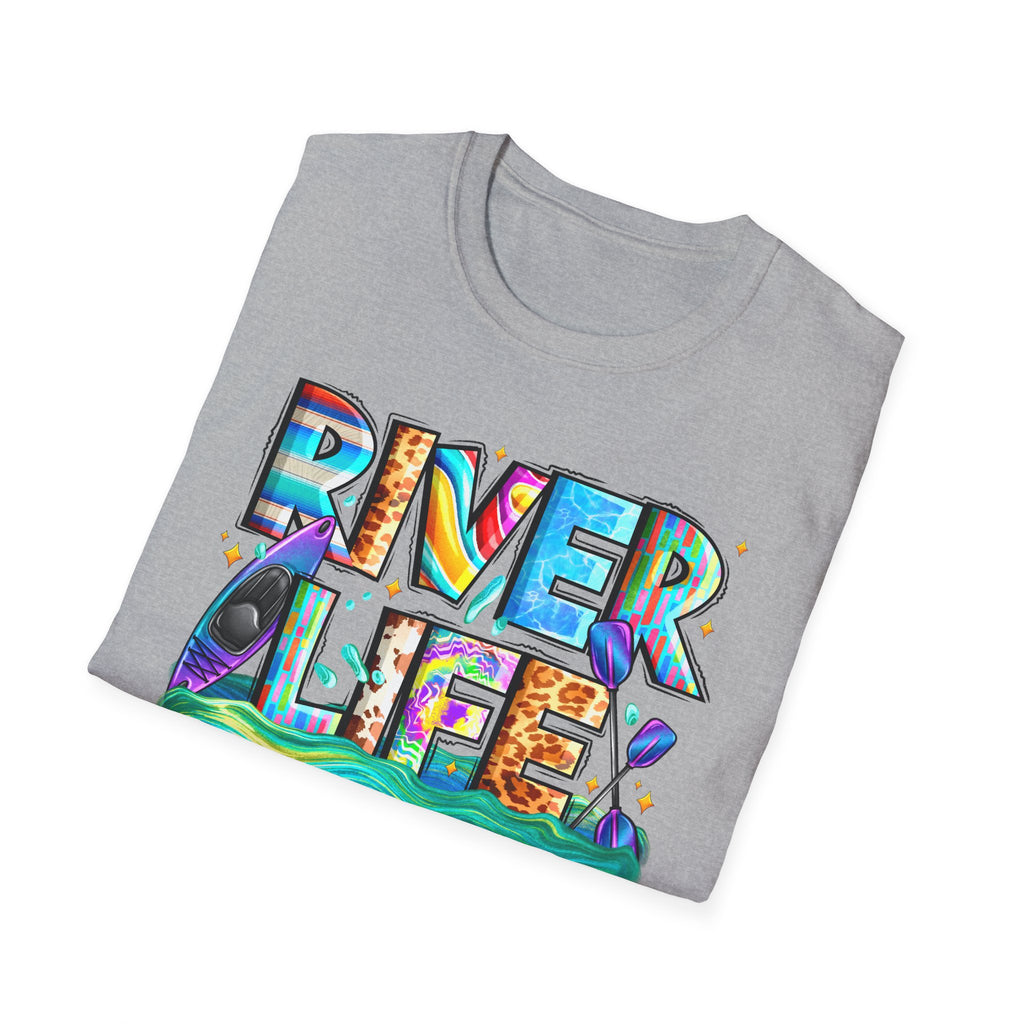 River Life T-Shirt | Colorful Fishing Scenic Graphic