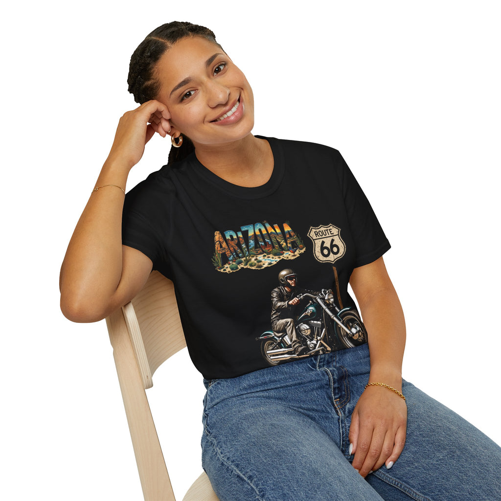 Arizona Route 66 Motorcycle T-Shirt | Biker Road Trip Tee