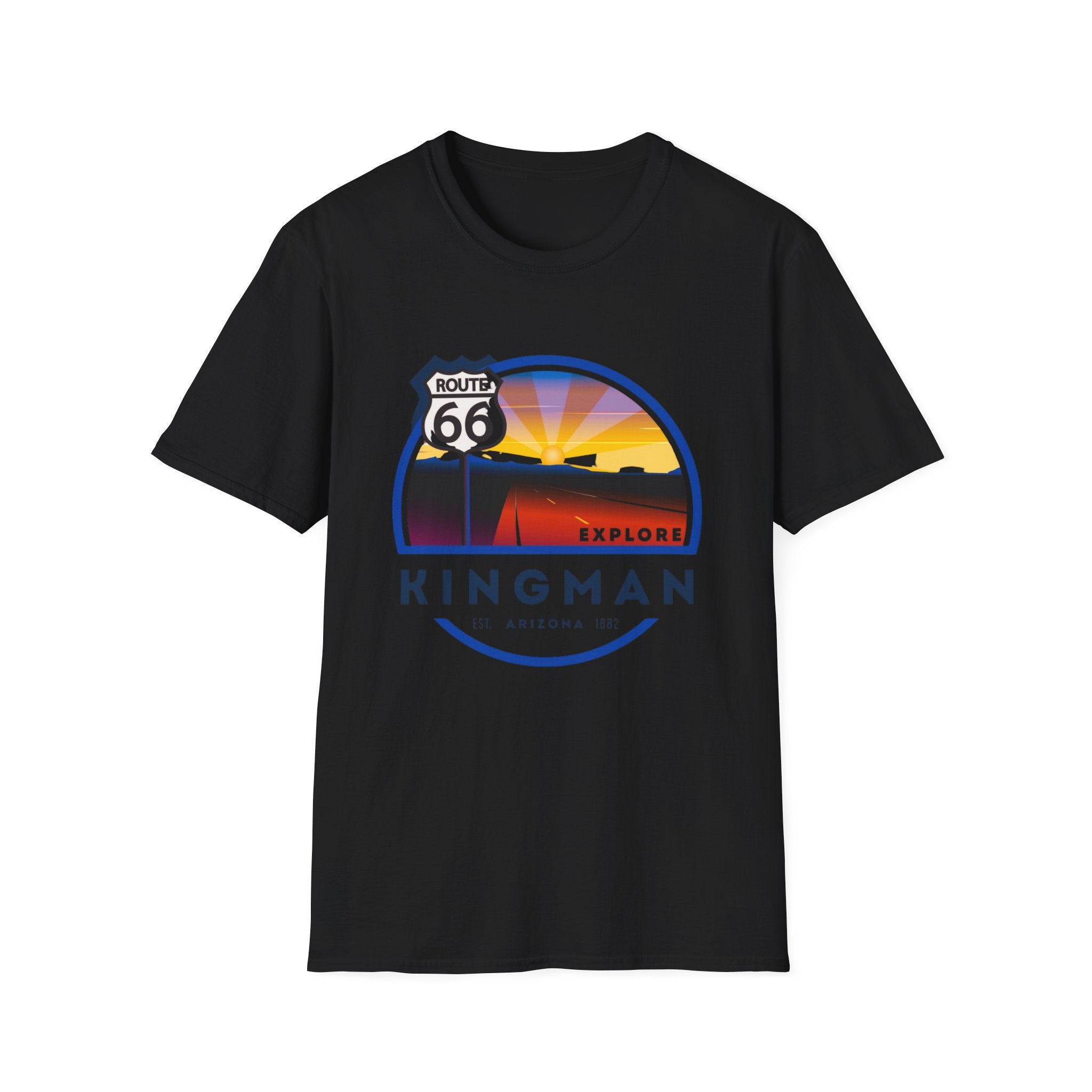 Route 66 City of Kingman Arizona Softstyle T-Shirt, Men Women Unisex Tee, Travel Souvenir Shirt, Vintage Road Trip Graphic Top, Retro