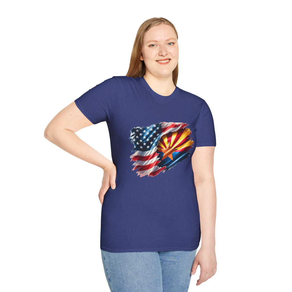 Arizona Flag with American Flag T-Shirt | Patriotic State Pride Tee