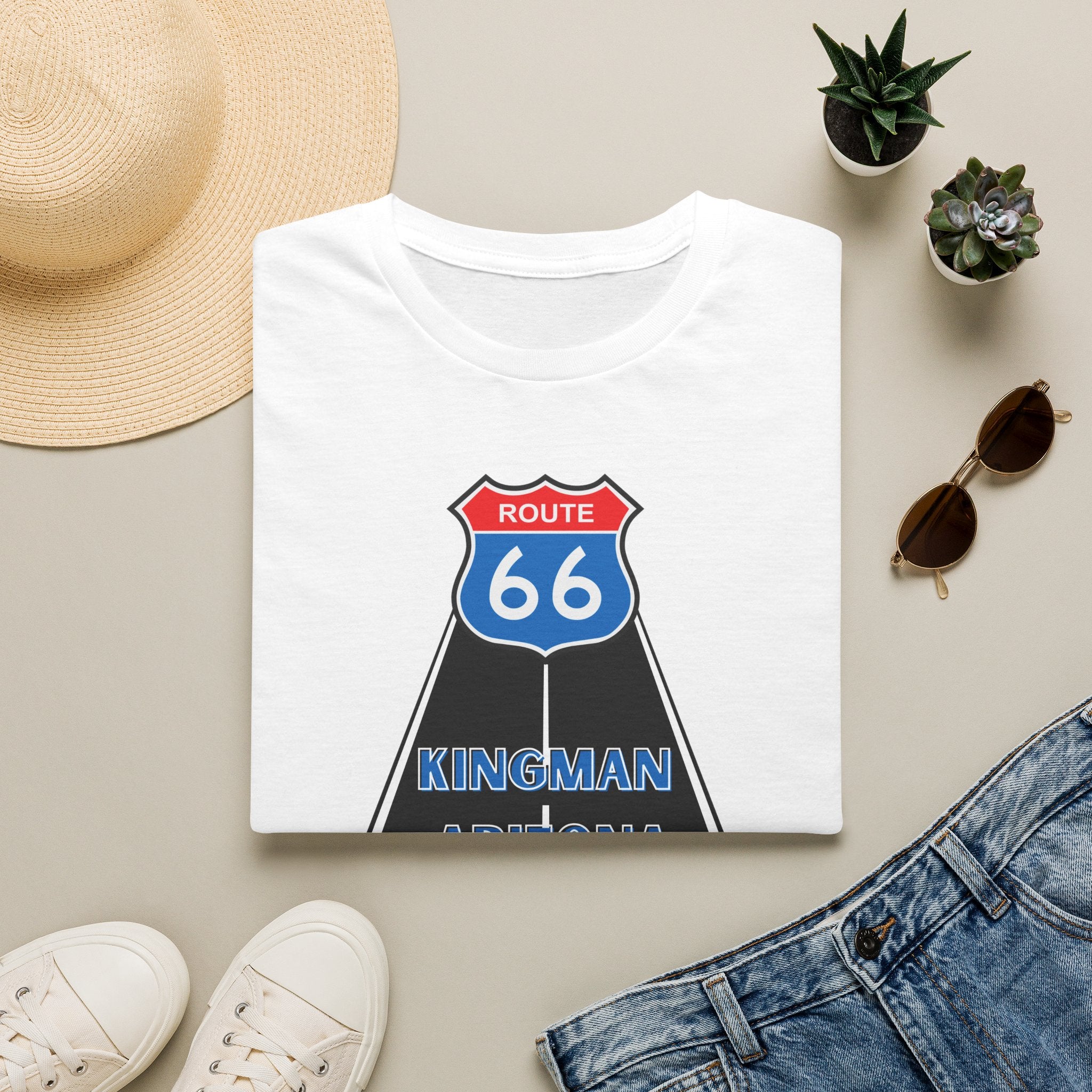 Route 66 Kingman Arizona Mens Womans Softstyle T-Shirt, Vintage Road Trip Shirt, Retro Travel Tee, Men's Women's Graphic Top, Gift for Travelers