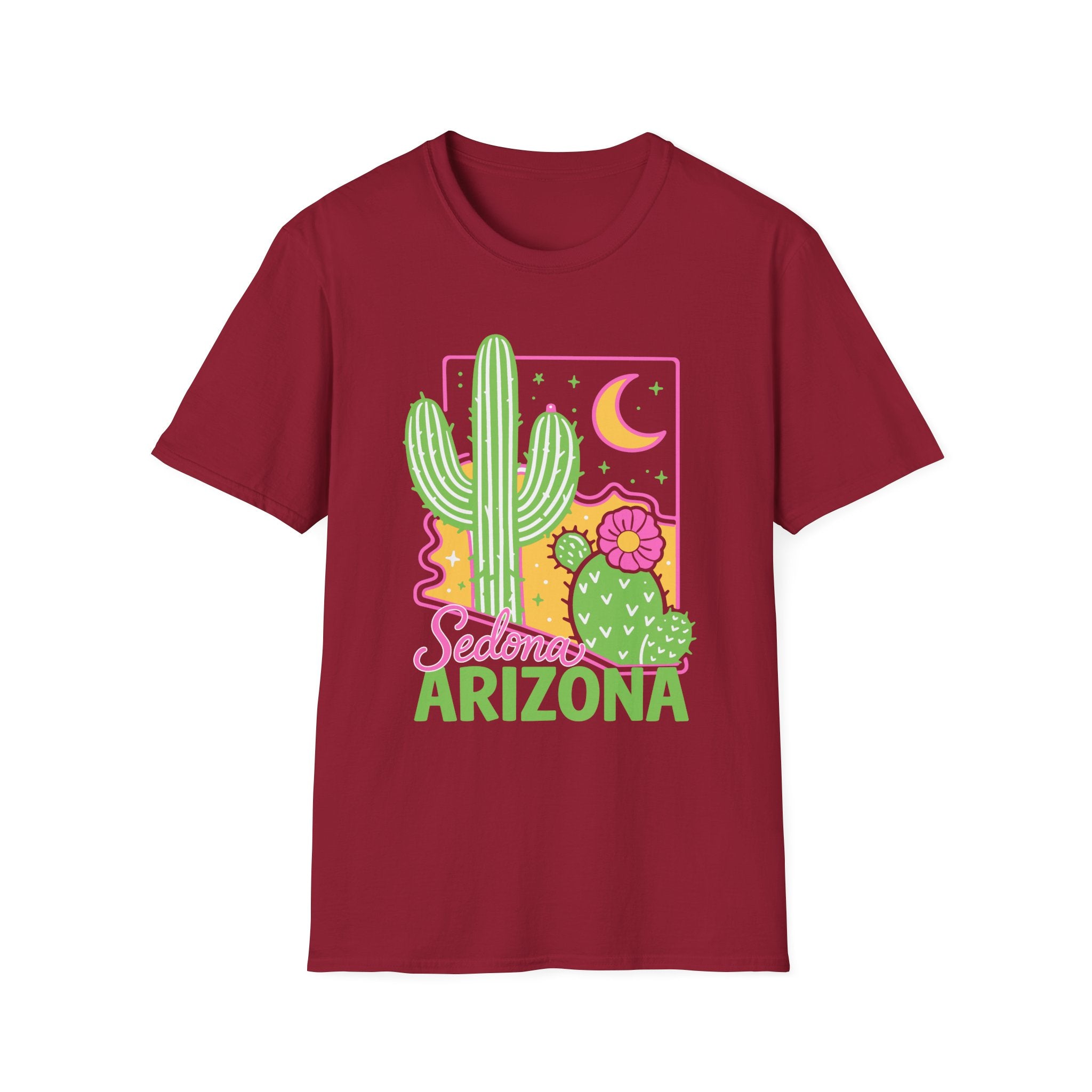 Sedona Arizona Cactus Graphic T-Shirt | Desert Floral Tee