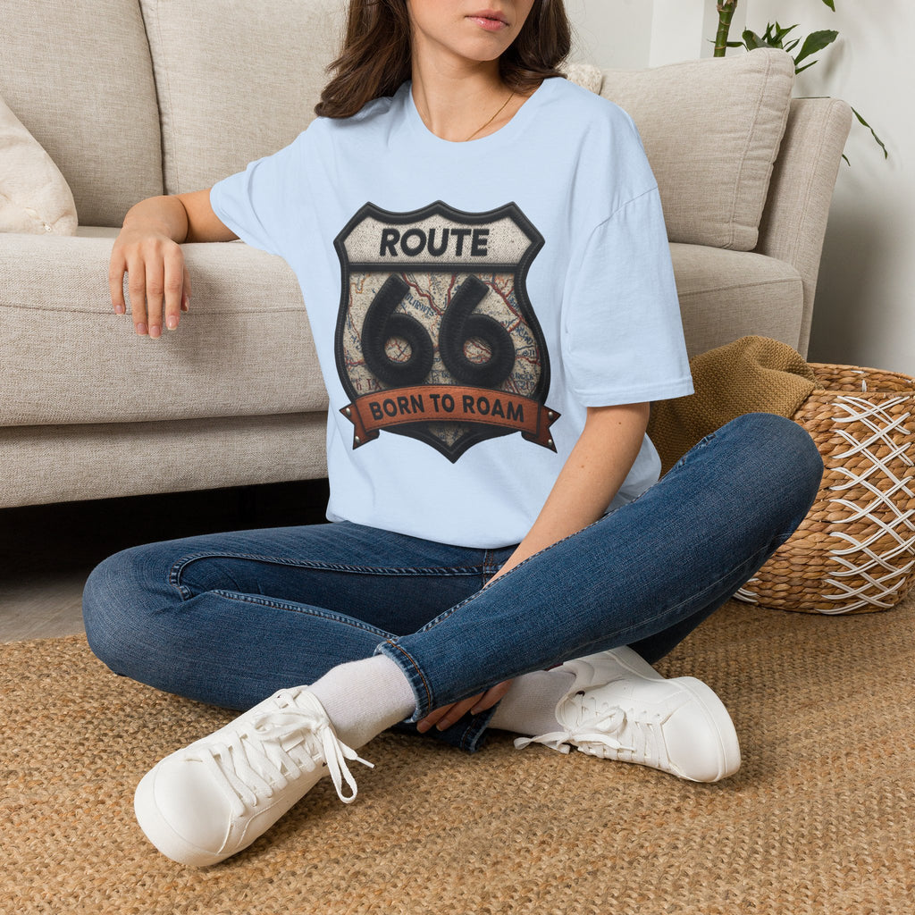 Route 66 Born to Roam T-Shirt | Vintage Highway Shield Tee