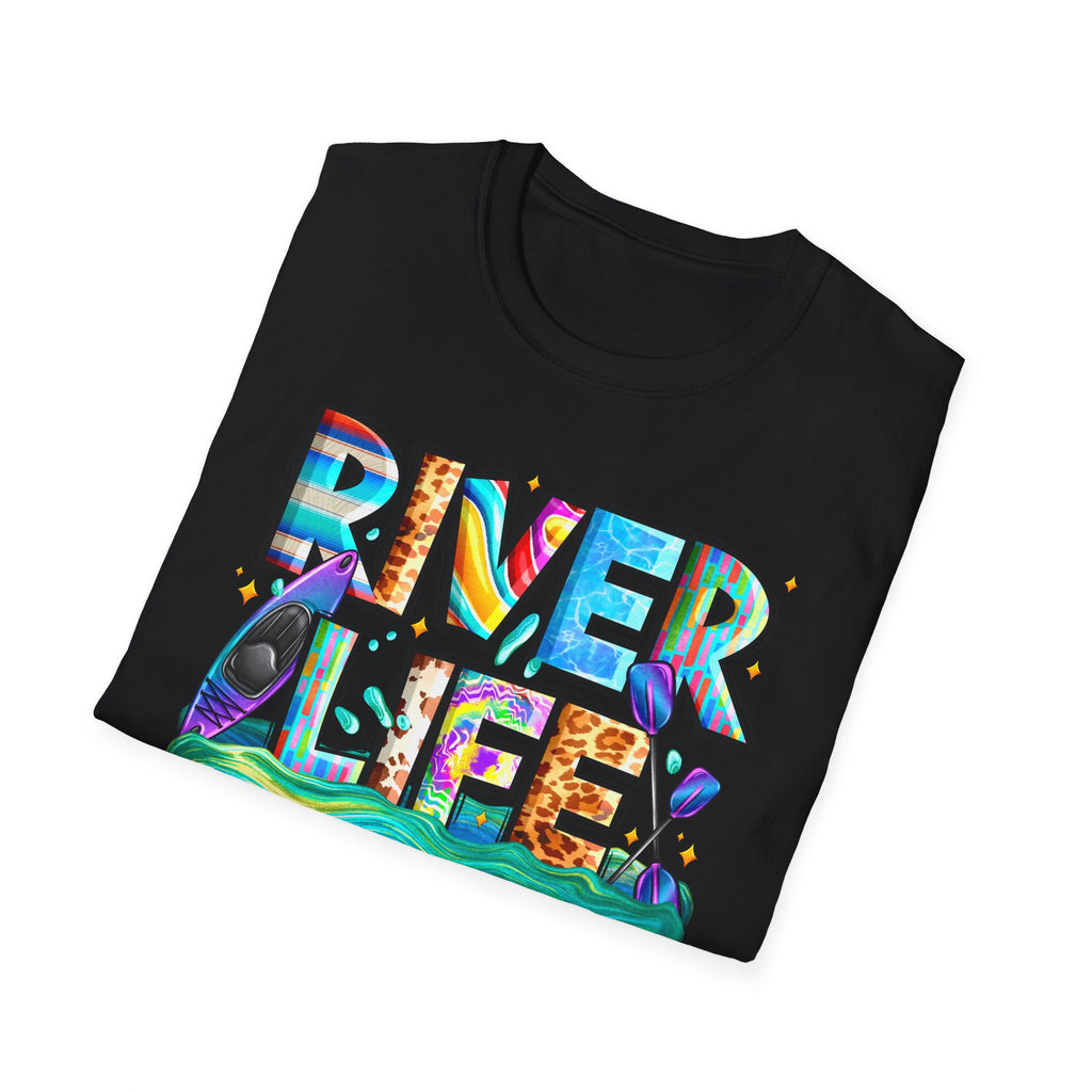 River Life T-Shirt | Colorful Fishing Scenic Graphic