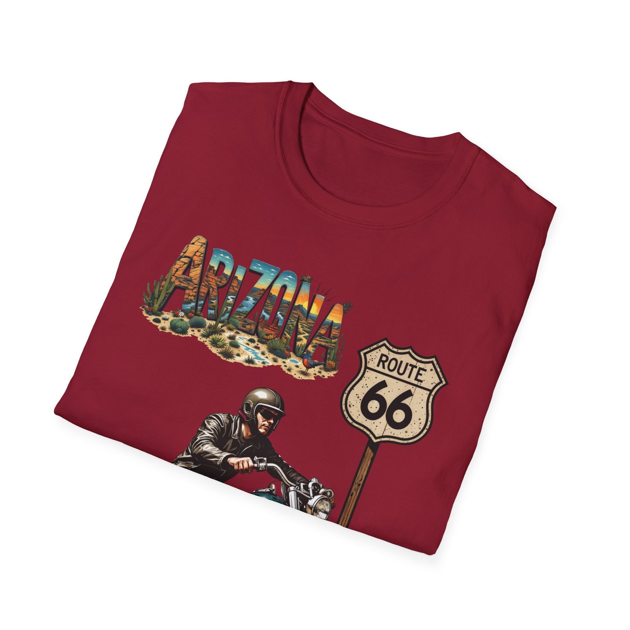 Arizona Route 66 Motorcycle T-Shirt | Biker Road Trip Tee