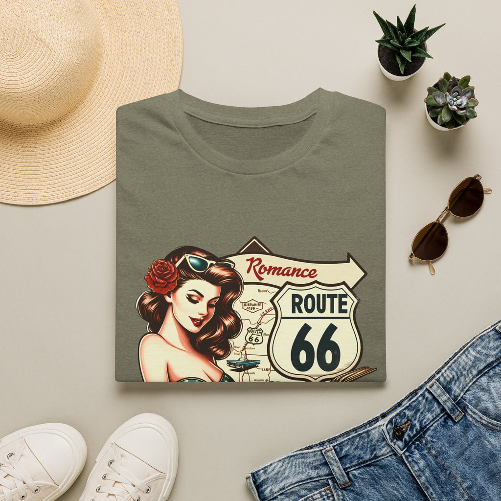 Pinup Girl Route 66 T-Shirt | Vintage Roadtrip Retro Sign