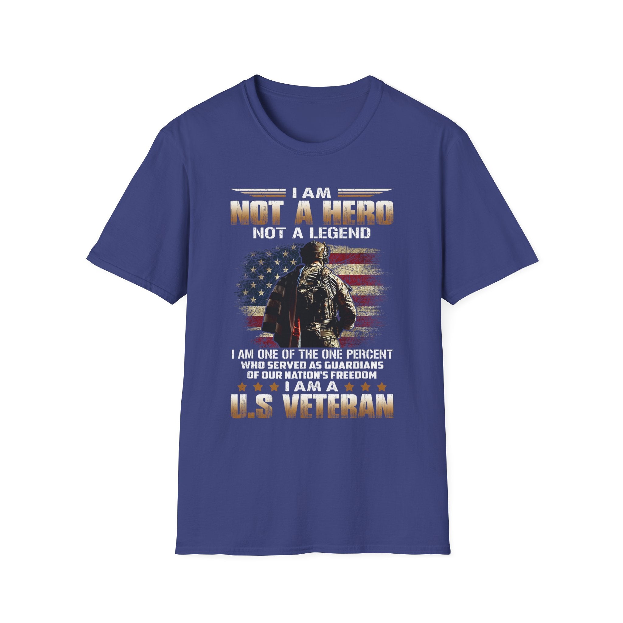 I Am Not a Hero I Am a U.S. Veteran T-Shirt | American Flag Soldier Tee