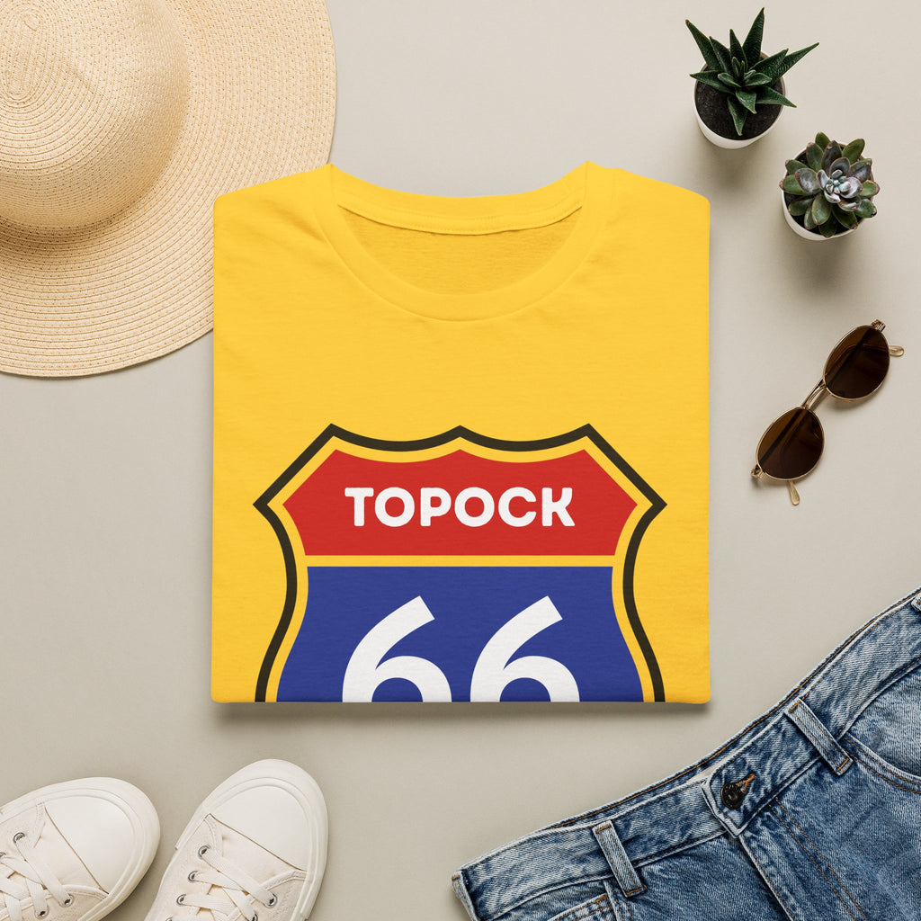 Topock 66 Shield Road Sign T-Shirt | Route 66 Arizona Travel Tee