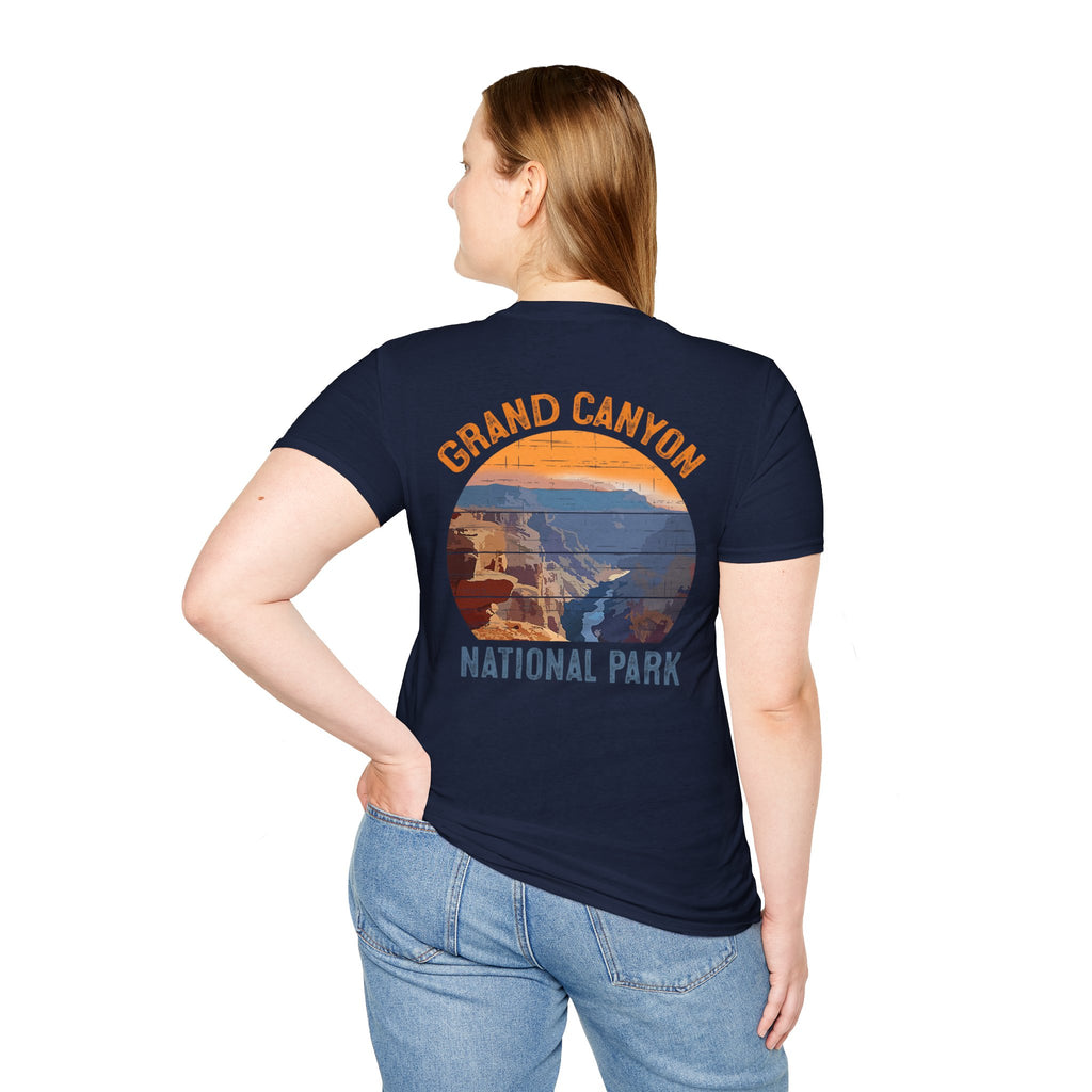 Grand Canyon Retro Sunset T-Shirt | Printed Front and Back National Park Landscape