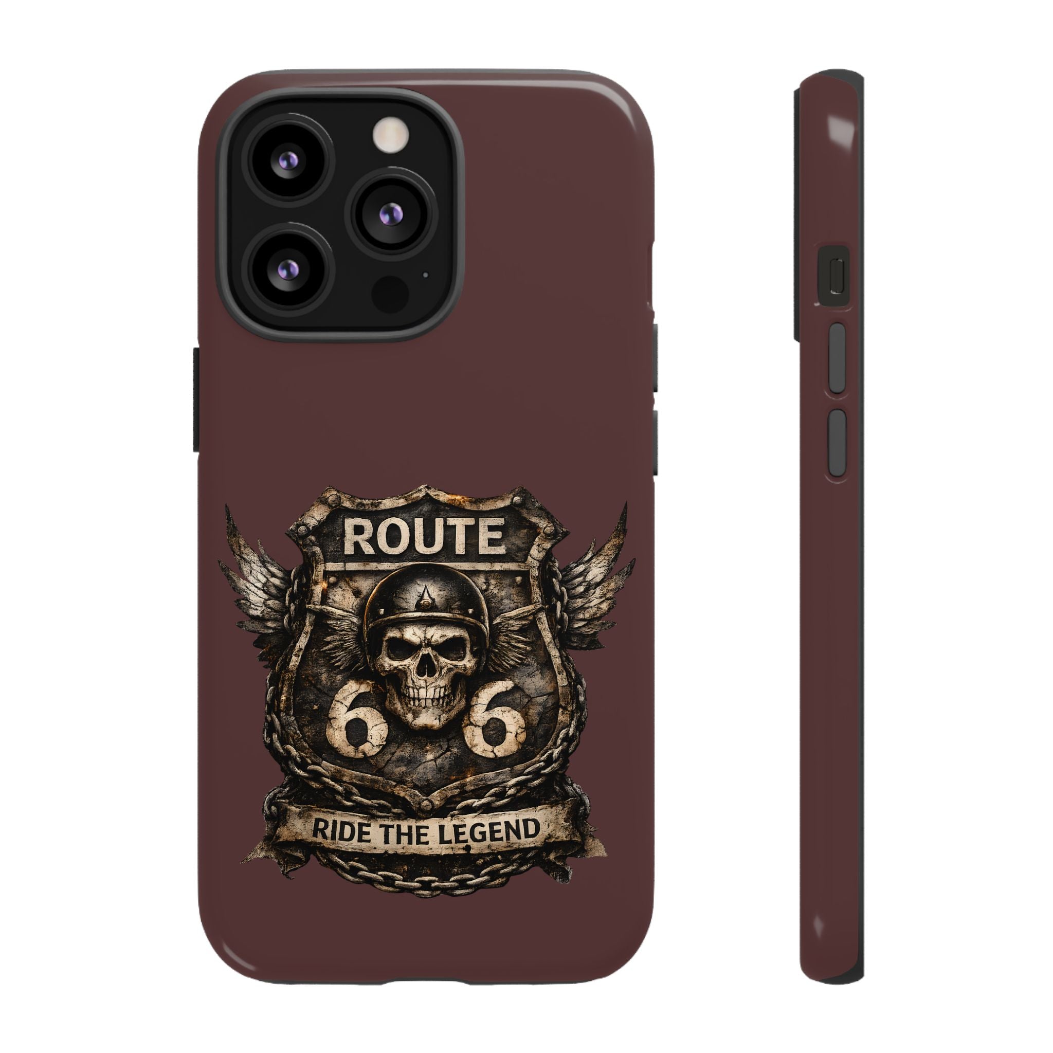 Route 66 Skull Helmet phone case | Motorcycle emblem, Ride the Legend
