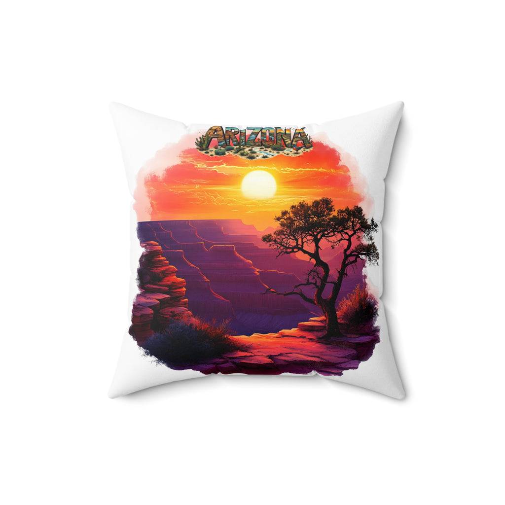 Arizona Sunset Square Pillow, Home Decor, Gift for Nature Lovers, Couch Cushion, Bohemian Style Pillow, Travel Souvenir AZ