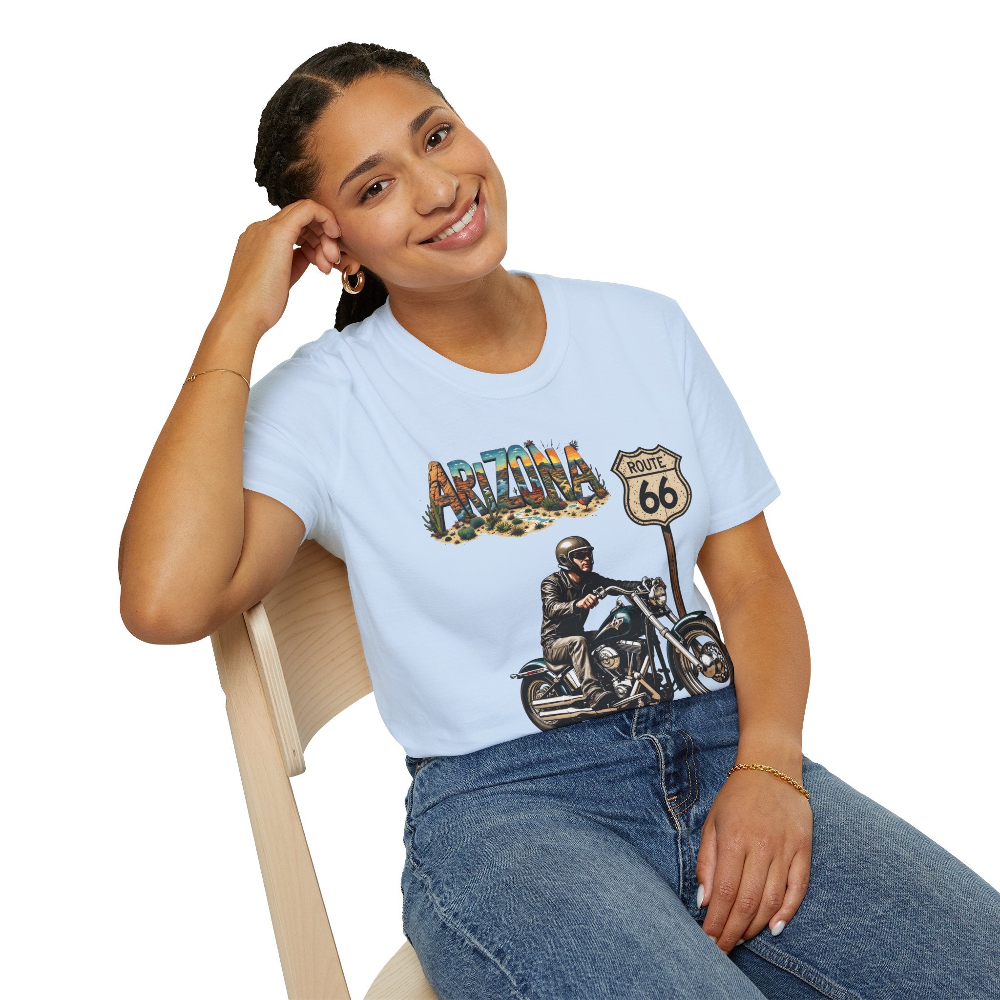 Arizona Route 66 Motorcycle T-Shirt | Biker Road Trip Tee