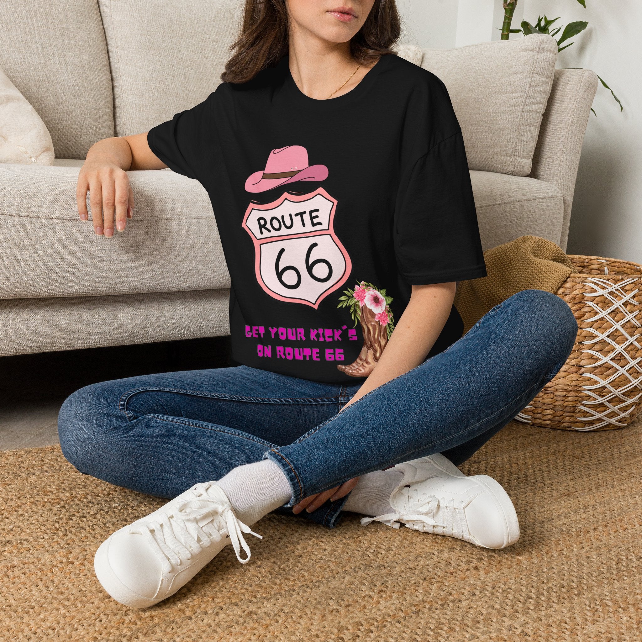 Route 66 Softstyle T-Shirt, Get Your Kick's On, Men Women, Unisex Tee Gift, Travel Highway Shirt