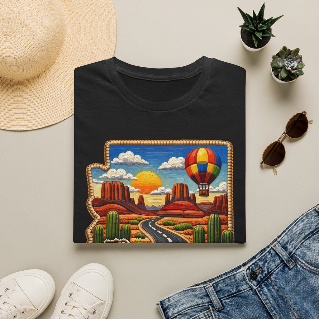 Arizona Route 66 Desert Road T-Shirt | Hot Air Balloon Southwestern Scene