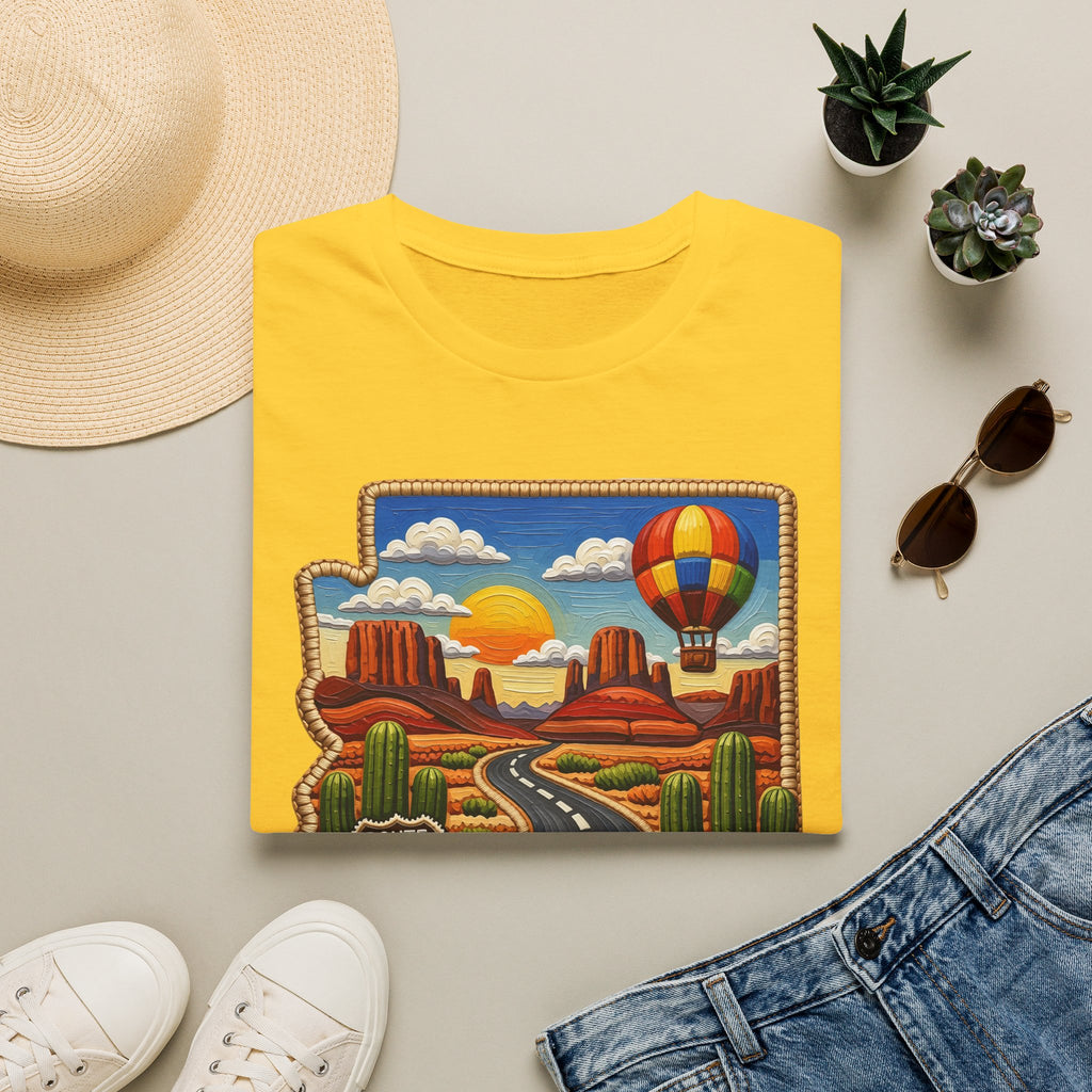 Arizona Route 66 Desert Road T-Shirt | Hot Air Balloon Southwestern Scene