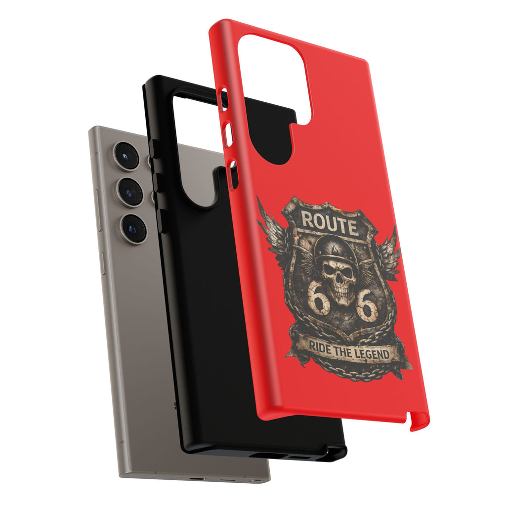 Route 66 Skull Helmet phone case | Motorcycle emblem, Ride the Legend