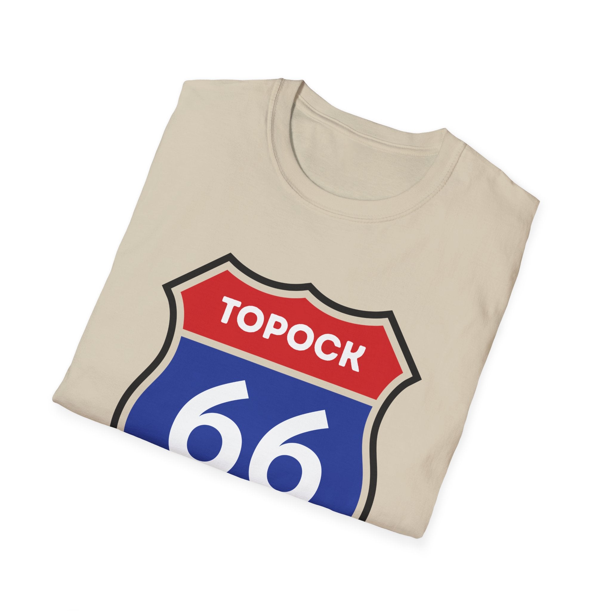 Topock 66 Shield Road Sign T-Shirt | Route 66 Arizona Travel Tee
