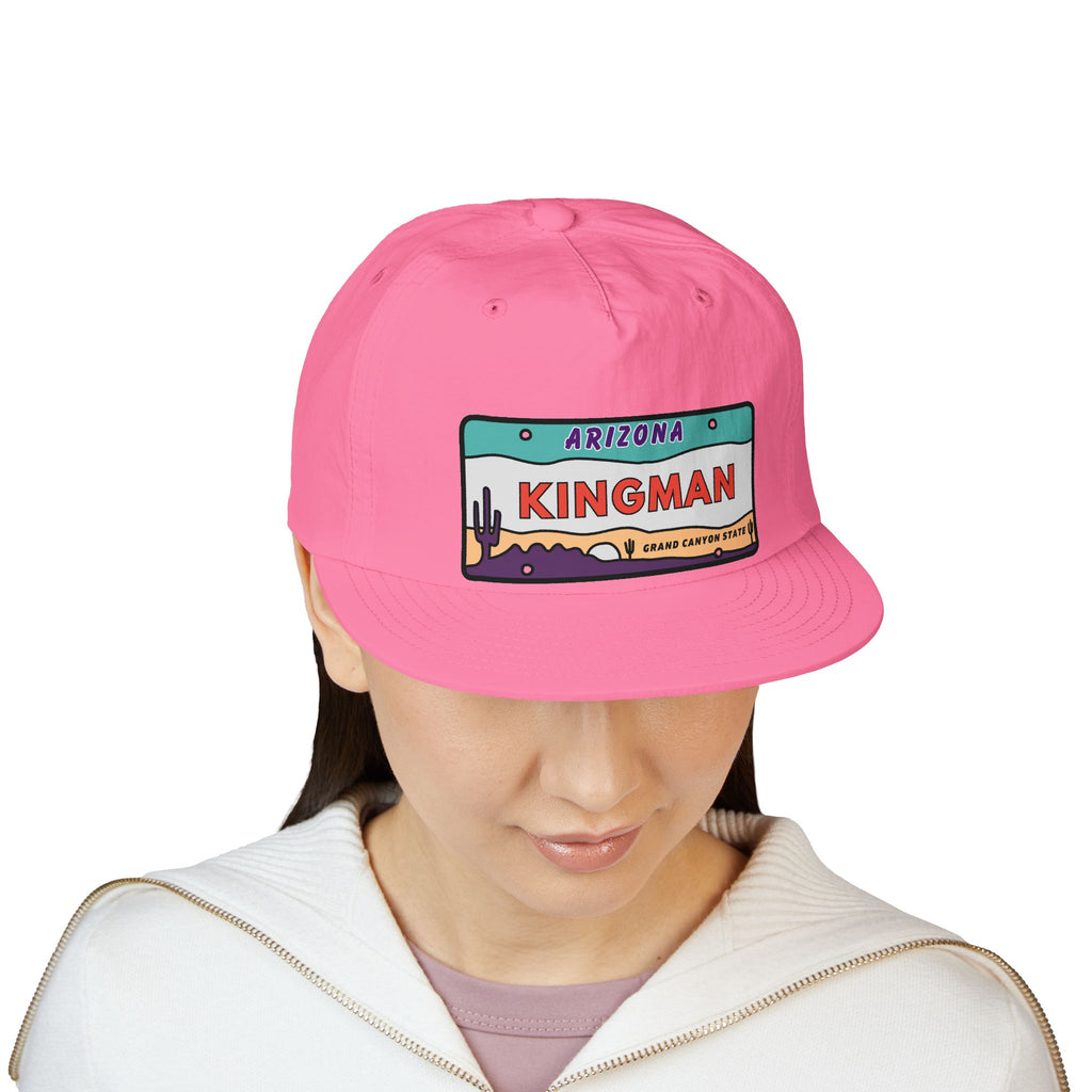 Surf Cap, Beach Hat, Summer Headwear, Kingman Arizona License Plate Dessert Cap for Water Sports