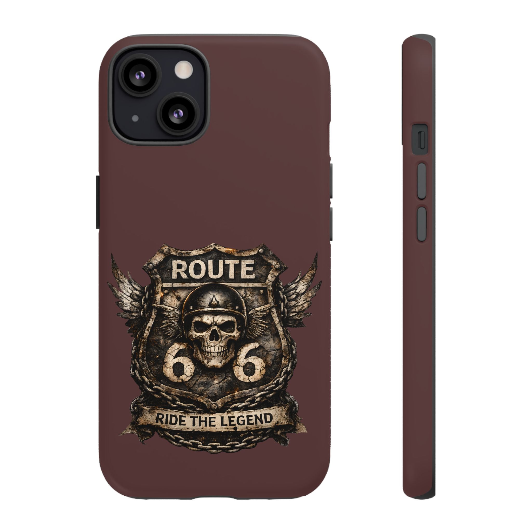 Route 66 Skull Helmet phone case | Motorcycle emblem, Ride the Legend