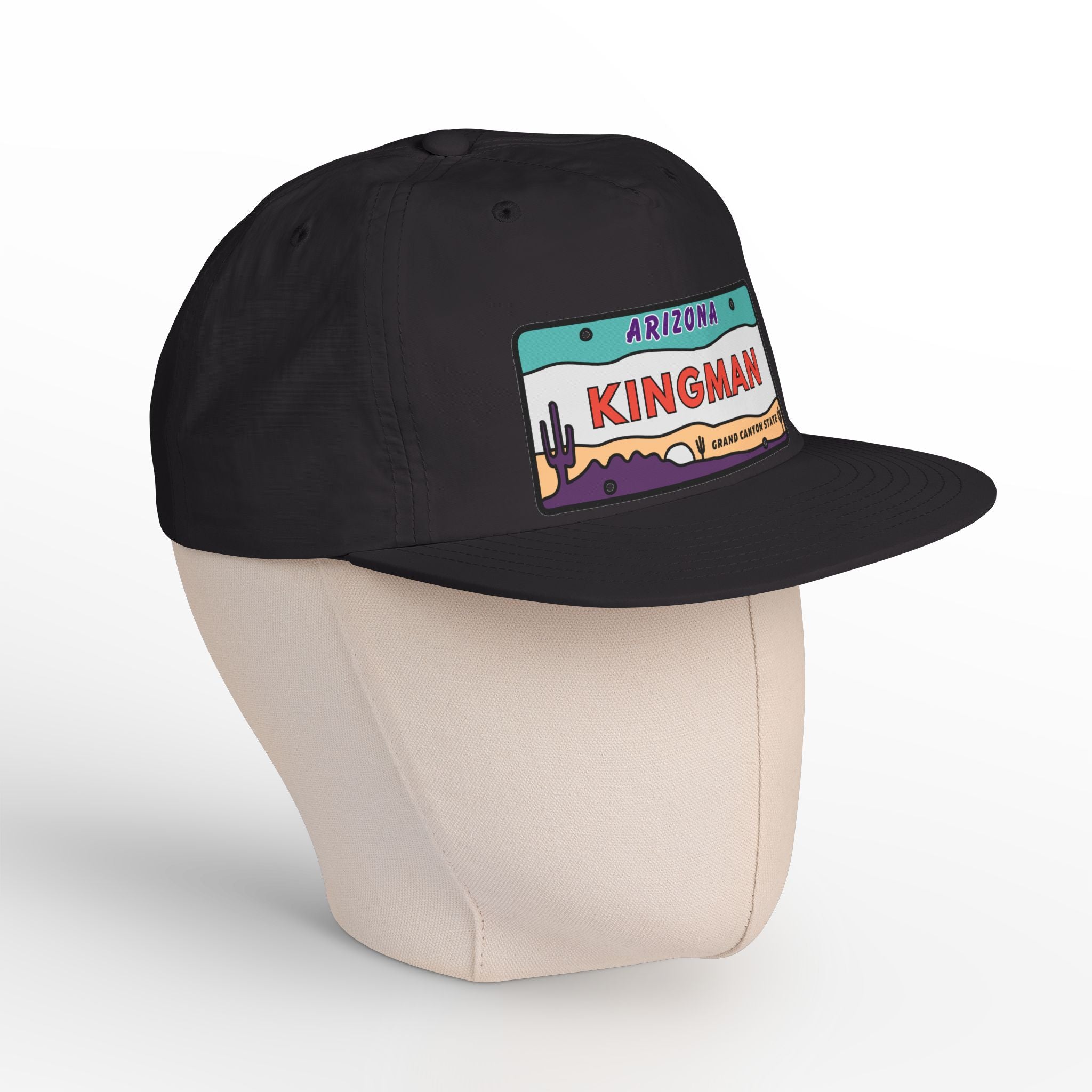 Surf Cap, Beach Hat, Summer Headwear, Kingman Arizona License Plate Dessert Cap for Water Sports