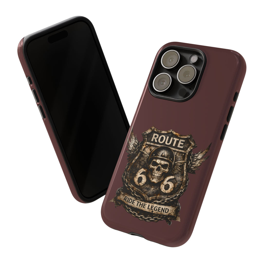Route 66 Skull Helmet phone case | Motorcycle emblem, Ride the Legend