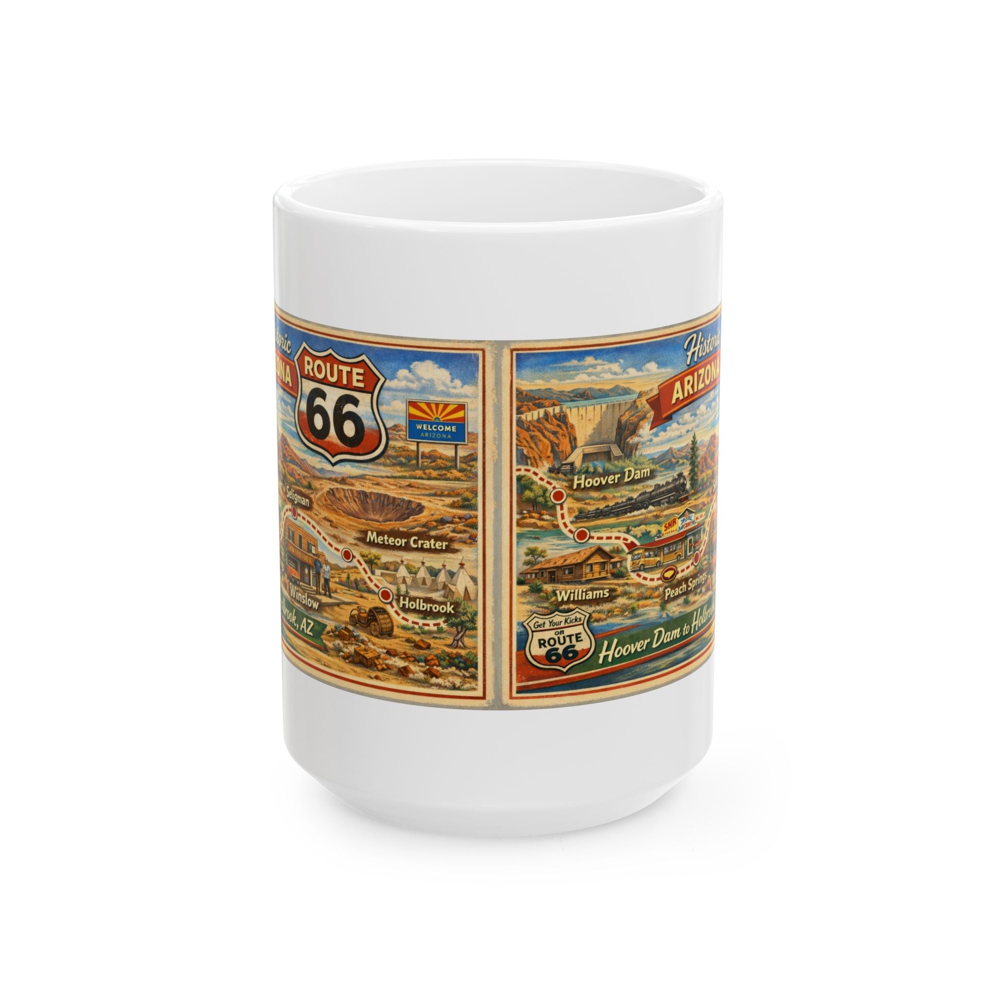 Historic Vintage Route 66 Arizona map mug | Route 66 Ceramic Mug