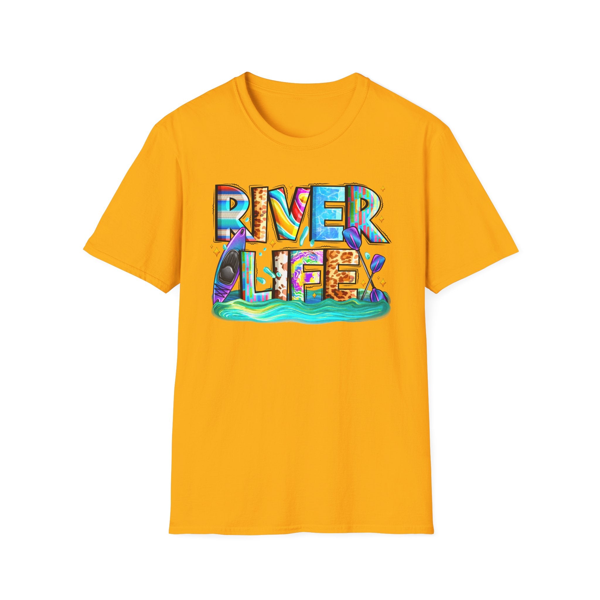 River Life T-Shirt | Colorful Fishing Scenic Graphic