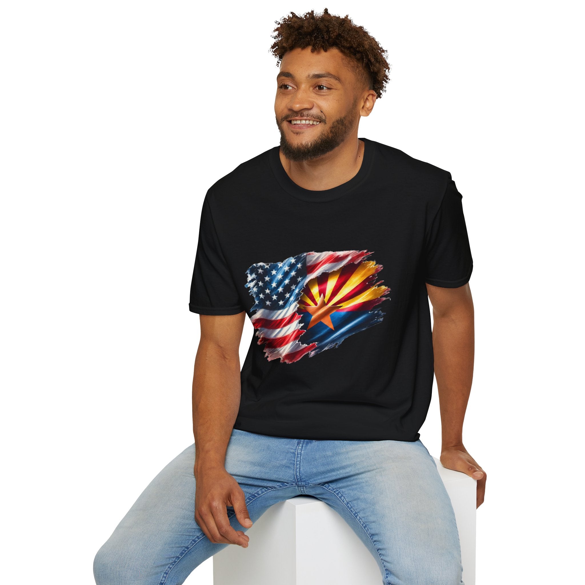 Arizona Flag with American Flag T-Shirt | Patriotic State Pride Tee