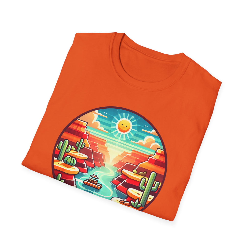 Grand Canyon National Park Retro Sunset T-Shirt | Canyon River Illustration