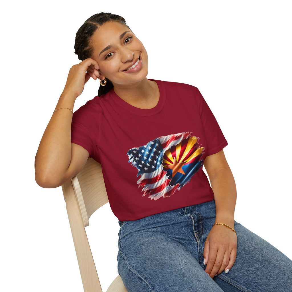 Arizona Flag with American Flag T-Shirt | Patriotic State Pride Tee