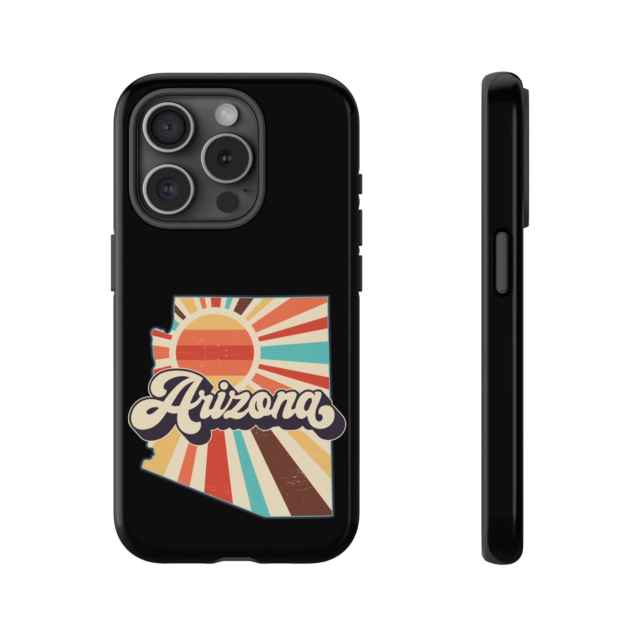 Arizona State Outline Retro Sunset Phone Case | AZ Tough Case