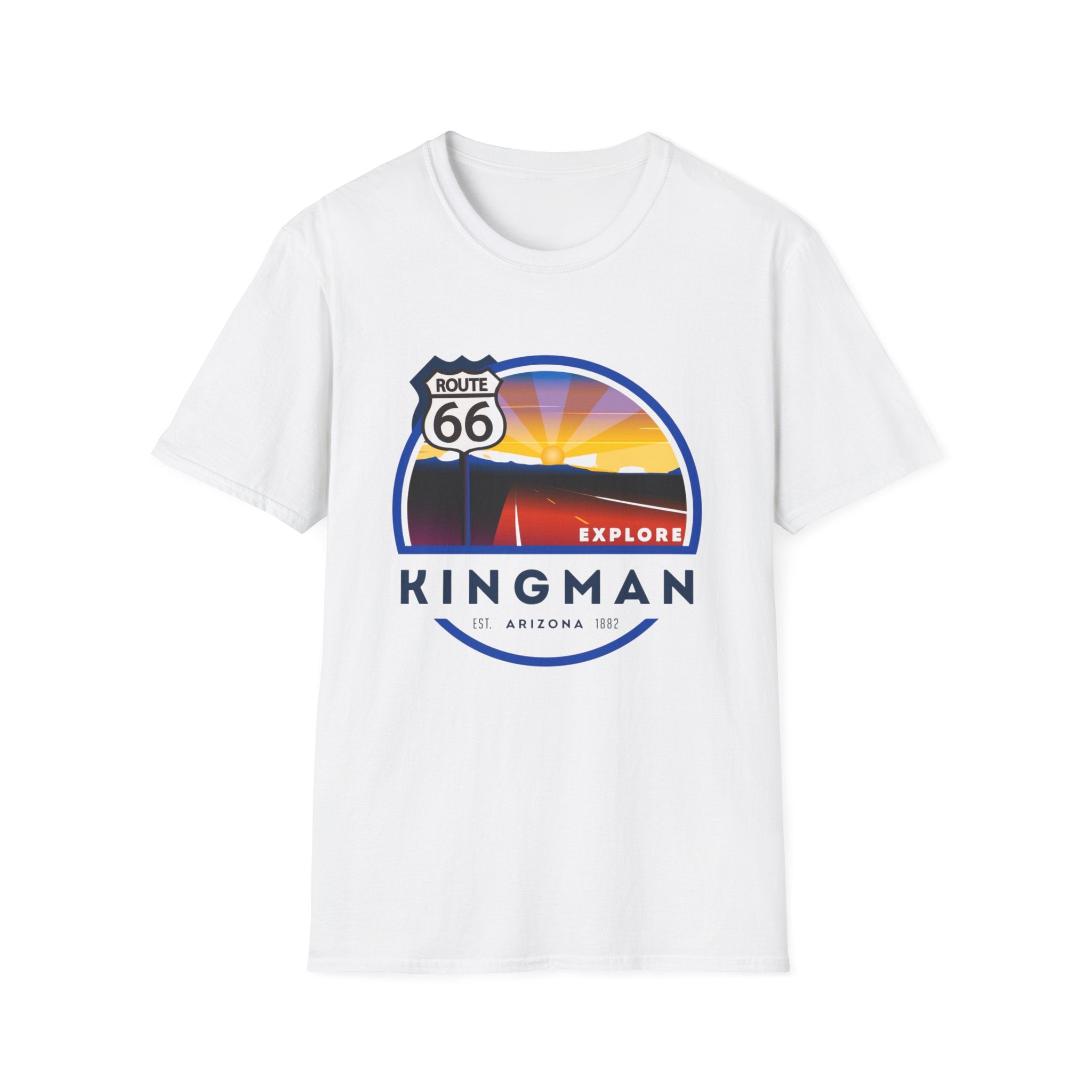 Route 66 City of Kingman Arizona Softstyle T-Shirt, Men Women Unisex Tee, Travel Souvenir Shirt, Vintage Road Trip Graphic Top, Retro