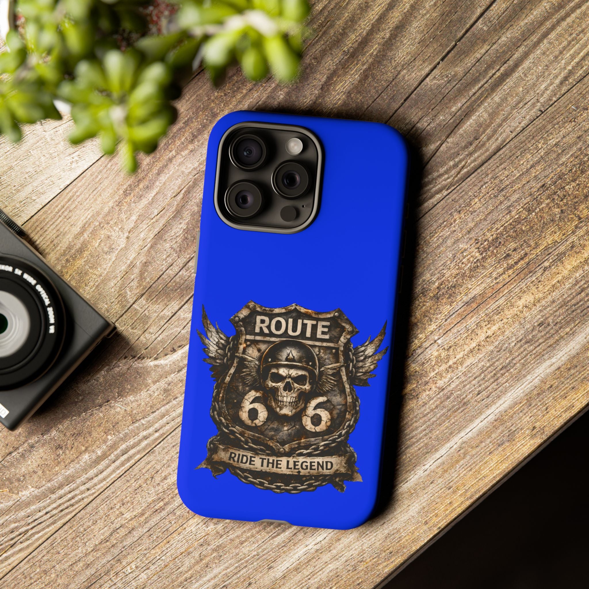 Route 66 Skull Helmet phone case | Motorcycle emblem, Ride the Legend