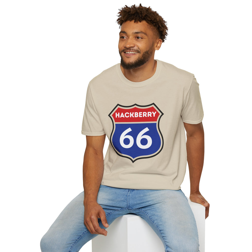 Hackberry 66 Shield T-Shirt | Route 66 Road Sign Tee