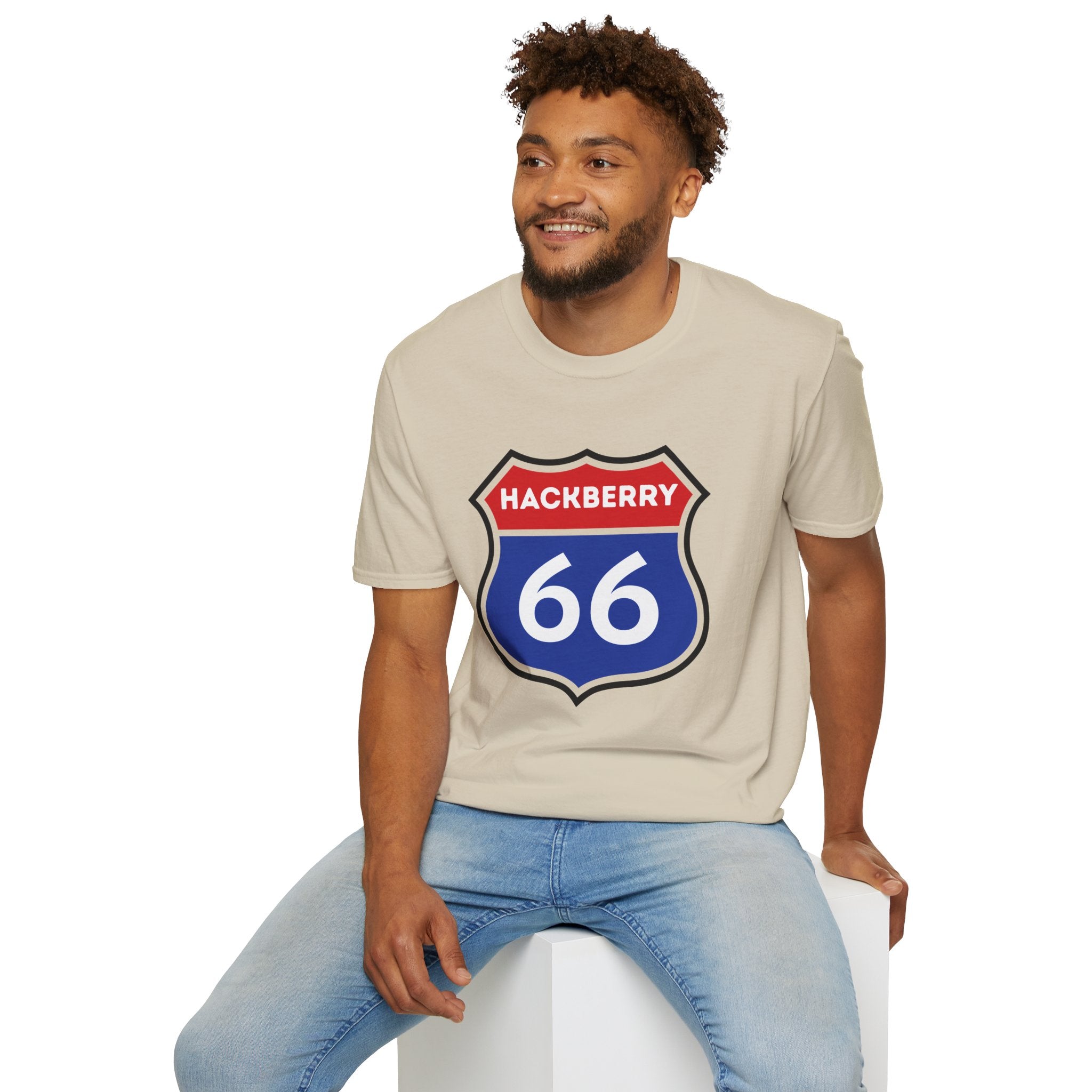 Hackberry 66 Shield T-Shirt | Route 66 Road Sign Tee