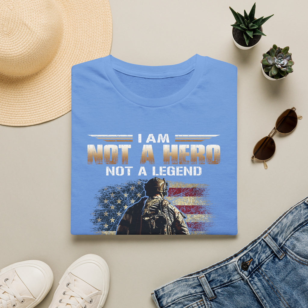I Am Not a Hero I Am a U.S. Veteran T-Shirt | American Flag Soldier Tee